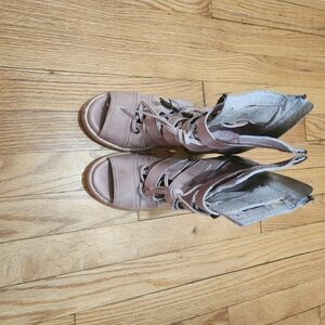 Freebird by Steven Tan Ankle Booties with Distressed Leather